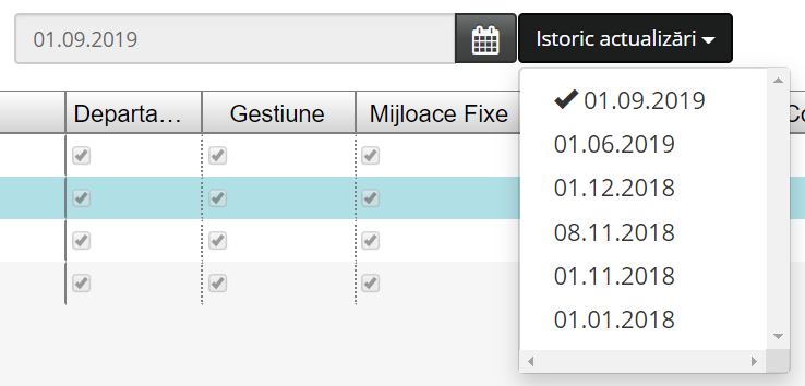 Istoricul actualizărilor