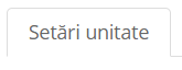 Fila de setări ale unității